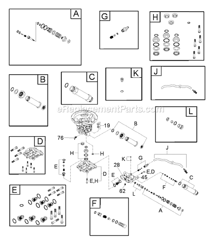 Page B Diagram and Parts List for 020306-0  Briggs and Stratton Pressure Washer